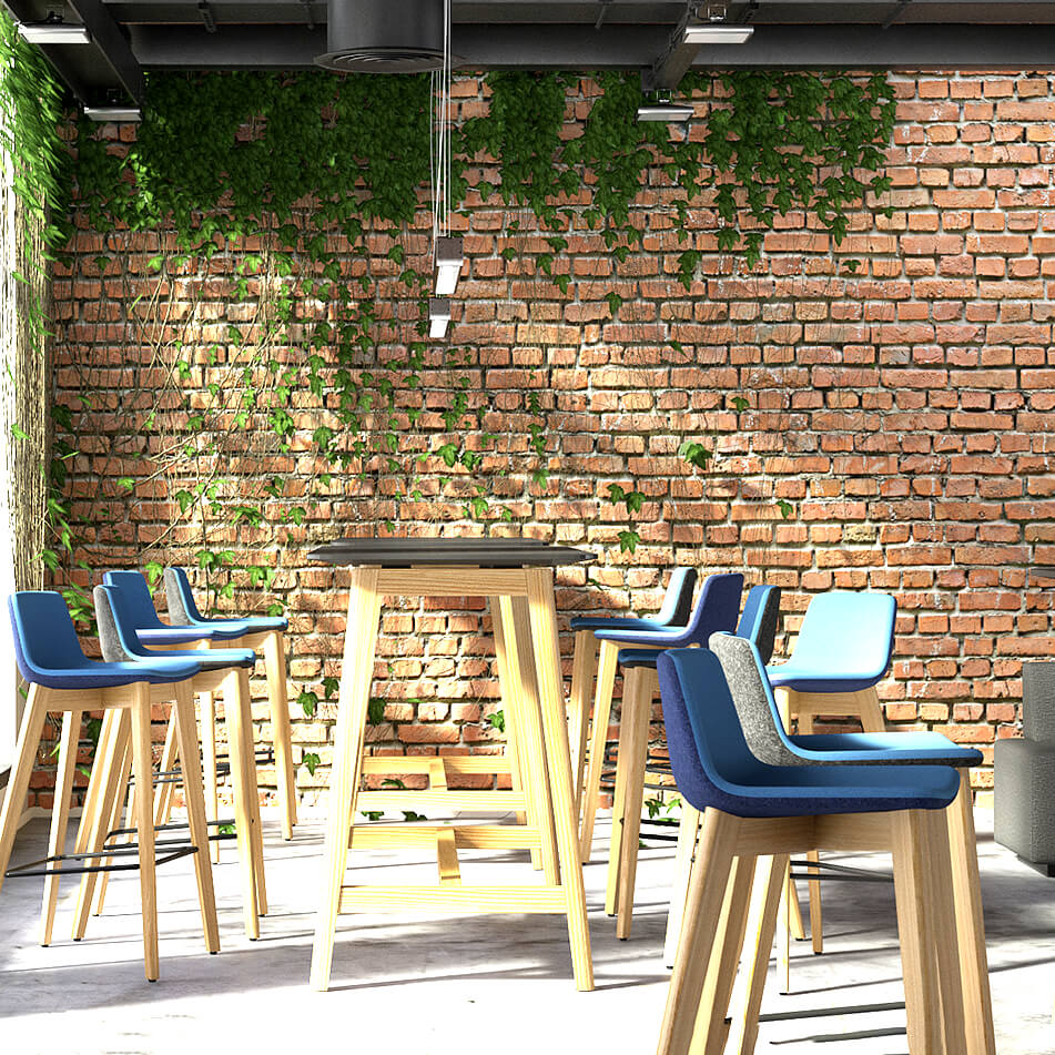 TWIST&SIT bar stool | Solid wood frame, 735 mm seat height, wool cover VELITO - 3 Main Image