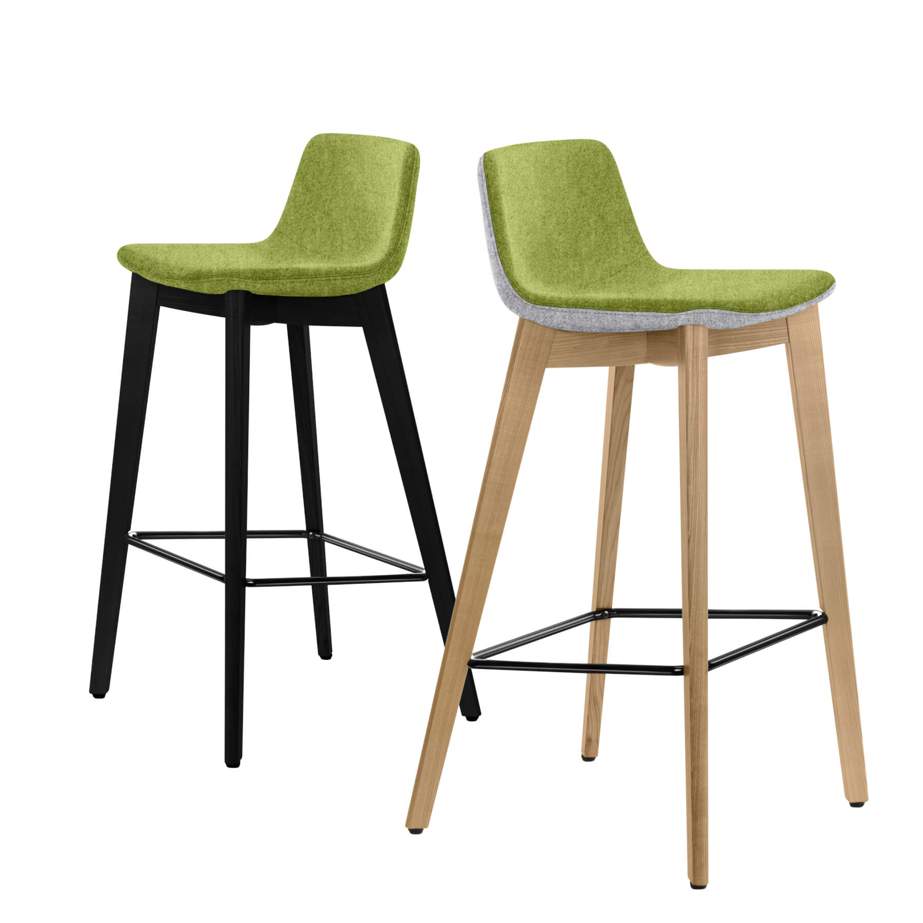 TWIST&SIT bar stool | Solid wood frame, 735 mm seat height, wool cover VELITO - 1 Main Image