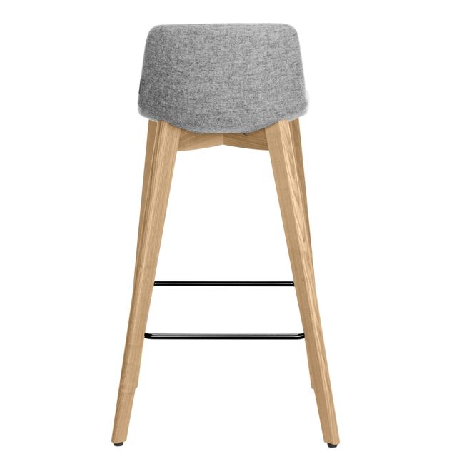 TWIST&SIT Barhocker | Massivholz-Gestell, 735 mm Sitzhöhe, Wollbezug VELITO