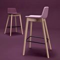 TWIST&SIT Barhocker | Massivholz-Gestell, 735 mm Sitzhöhe, Wollbezug VELITO