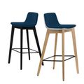 TWIST&SIT Barhocker | Massivholz-Gestell, 735 mm Sitzhöhe, Wollbezug VELITO
