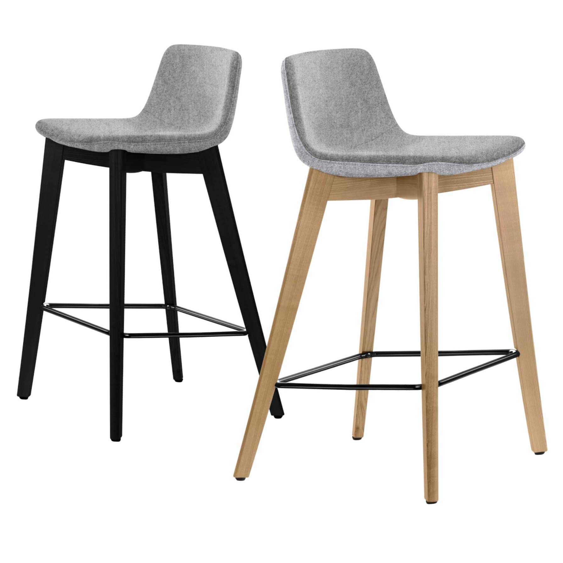 TWIST&SIT bar stool | Solid wood frame, 635 mm seat height, VELITO wool cover - 1 Main Image