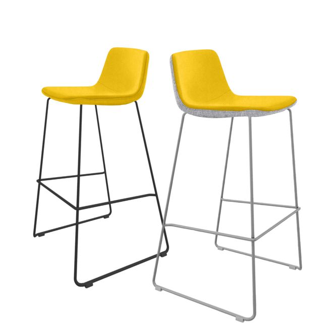 TWIST&SIT Barhocker | Kufengestell, 735 mm Sitzhöhe, Wollbezug VELITO