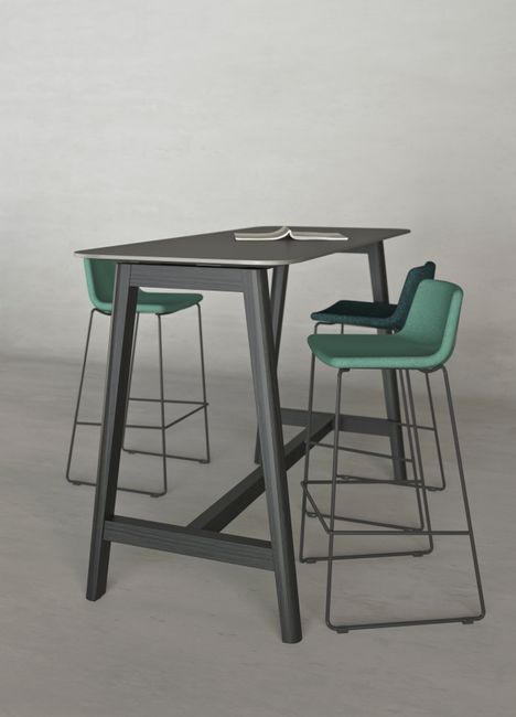 TWIST&SIT Barhocker | Kufengestell, 635 mm Sitzhöhe, Wollbezug VELITO