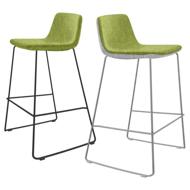 TWIST&SIT Barhocker | Kufengestell, 635 mm Sitzhöhe, Wollbezug VELITO