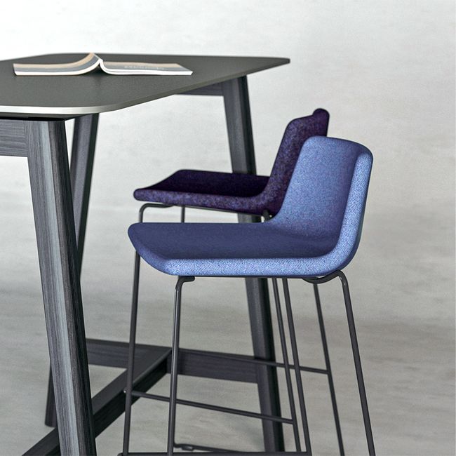 TWIST&SIT Barhocker | Kufengestell, 635 mm Sitzhöhe, Wollbezug VELITO