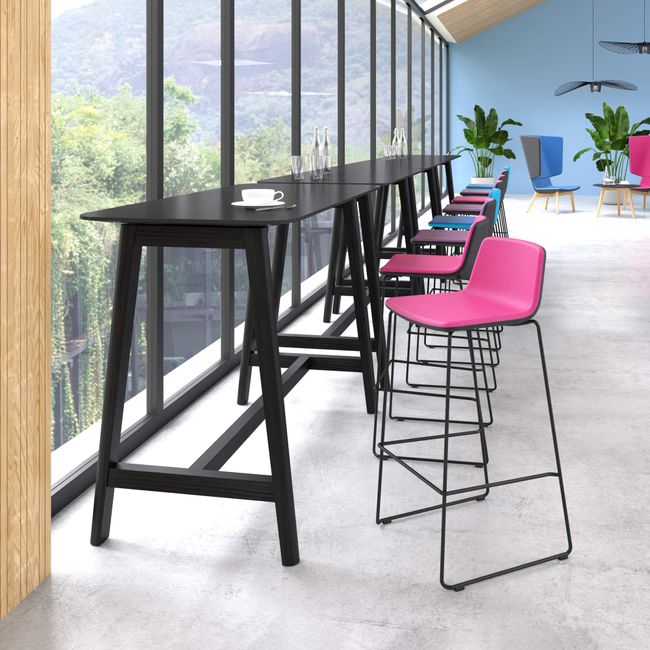 TWIST&SIT Barhocker | Kufengestell, 635 mm Sitzhöhe, Wollbezug VELITO