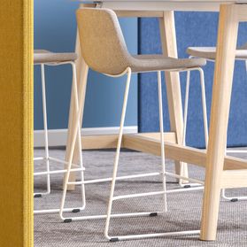 TWIST&SIT Barhocker | Kufengestell, 635 mm Sitzhöhe, Wollbezug VELITO