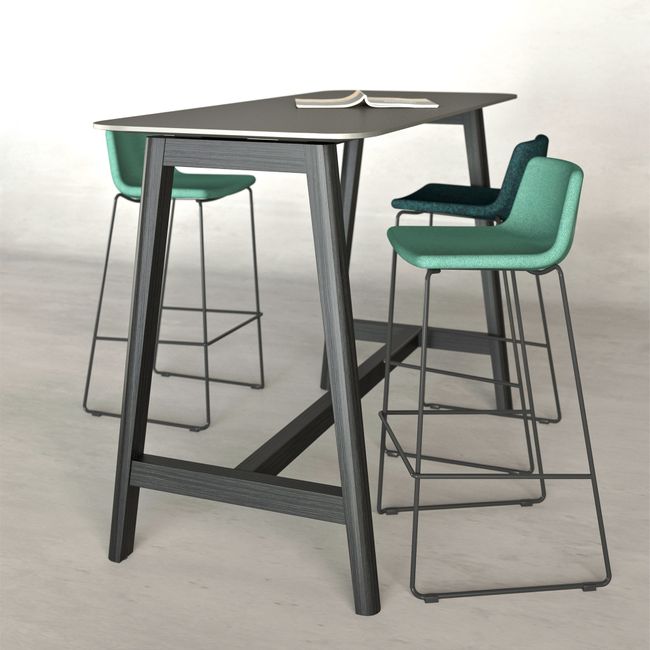 TWIST&SIT Barhocker | Kufengestell, 635 mm Sitzhöhe, Wollbezug SYNERGY