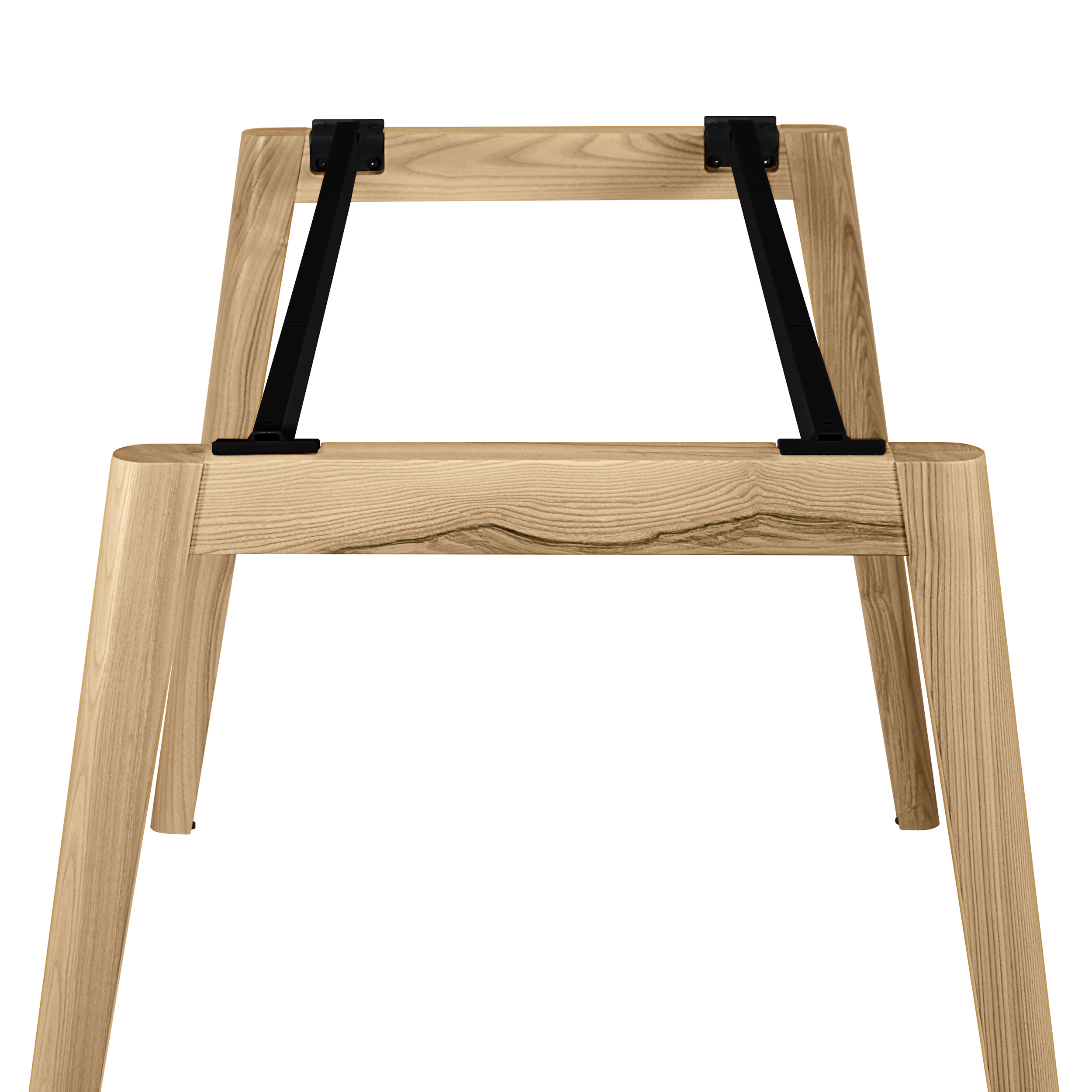 NOVA WOOD Besprechungstisch | Massivholz-Gestell, 1600 x 800 mm, HPL FENIX Schwarz - 5 Main Image
