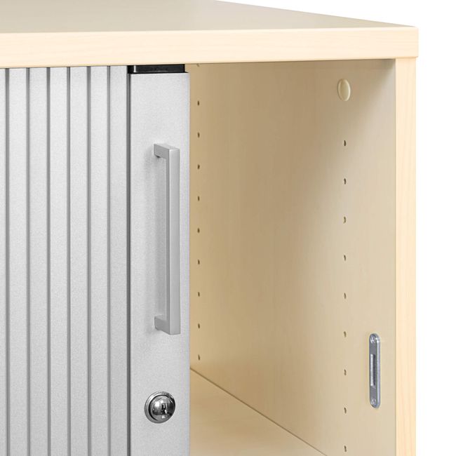 UNI Querrollladenschrank | 2 OH, 1000 x 777 mm, Ahorn / Silbergrau UNI Querrollladenschrank | 2 OH, 1000 x 777 mm, Ahorn / Silbergrau