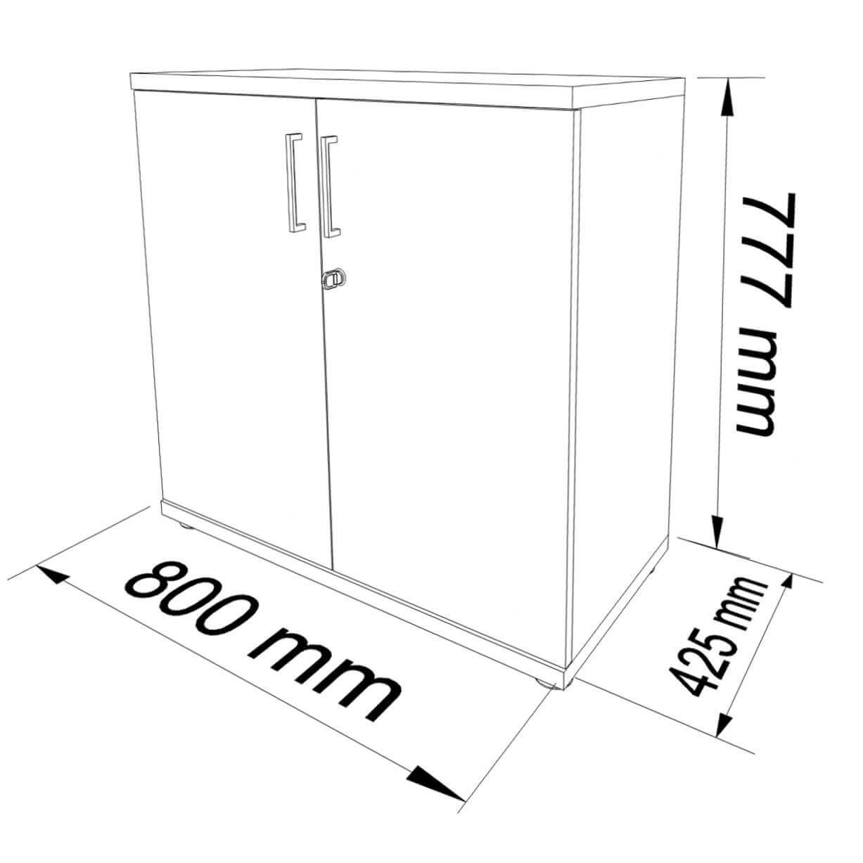 UNI Flügeltürenschrank | 2 OH, 800 x 777 mm, Ahorn - 14 Main Image
