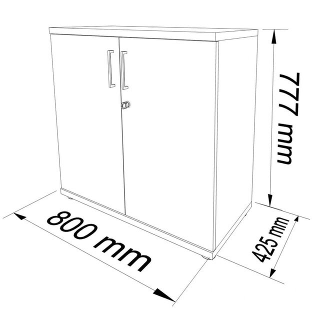 UNI Flügeltürenschrank | 2 OH, 800 x 777 mm, Ahorn