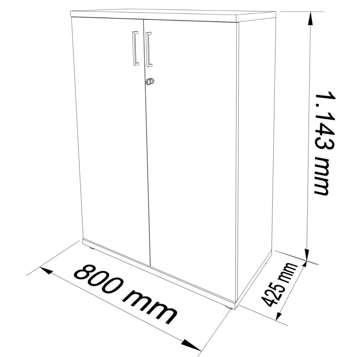 UNI Armoire de porte d'aile | 3 oh, 800 x 1143 mm, érable - 17 Main Image