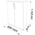 UNI Armoire de porte d'aile | 3 oh, 800 x 1143 mm, érable - 17 Thumbnail Image