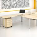 NOVA Winkelkombination | Mit Rollcontainer, Winkel links, 1800 x 2000 mm, Ahorn