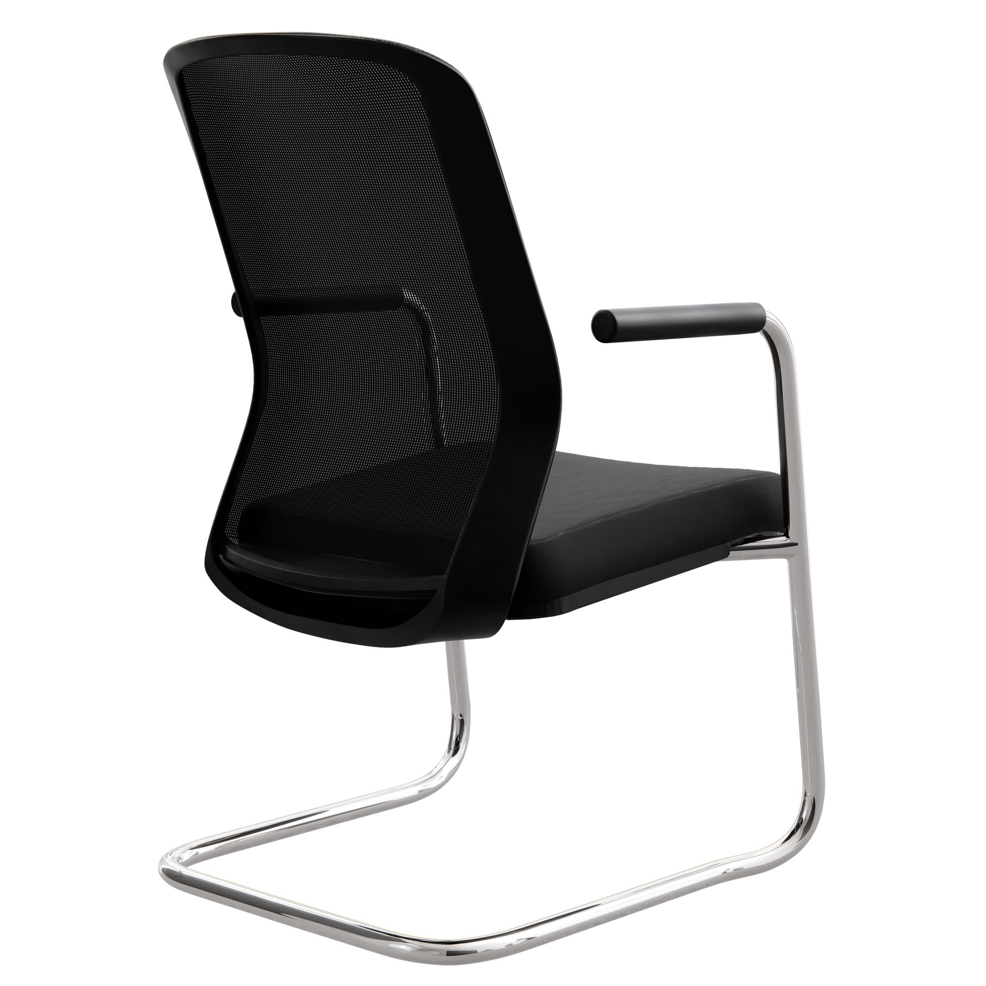 NETKON Cantilever Chair | Mesh Back, Black - 3 Main Image
