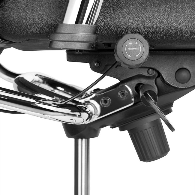 TOP Bürodrehstuhl | Lordosenstütze, Echtleder, Schwarz