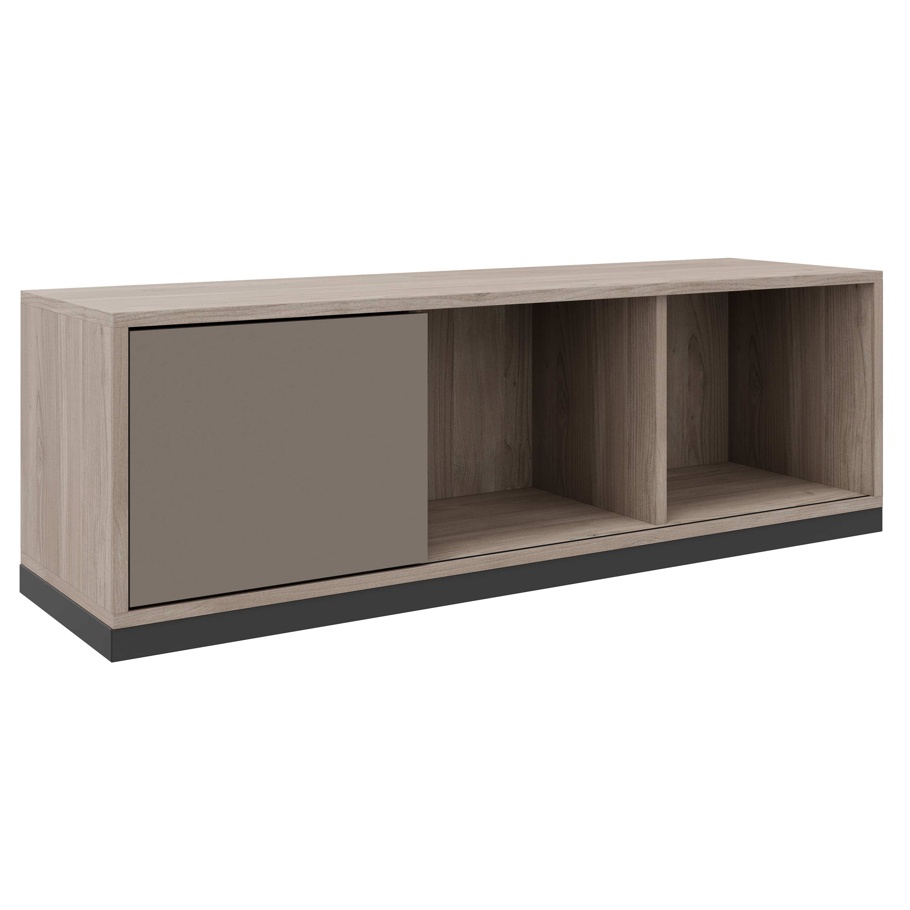 CHOICE Sliding door cabinet | 1 oh, 1200 x 410 mm, cubanite gray /north oak gray - 2 Main Image