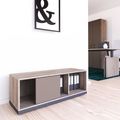 CHOICE Schiebetürenschrank | 1 OH, 1200 x 410 mm, Cubanitgrau /Nordeiche grau