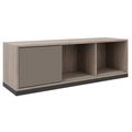 CHOICE Schiebetürenschrank | 1 OH, 1200 x 410 mm, Cubanitgrau /Nordeiche grau