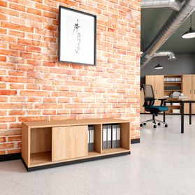 CHOICE Schiebetürenschrank | 1 OH, 1200 x 410 mm, Bernsteineiche