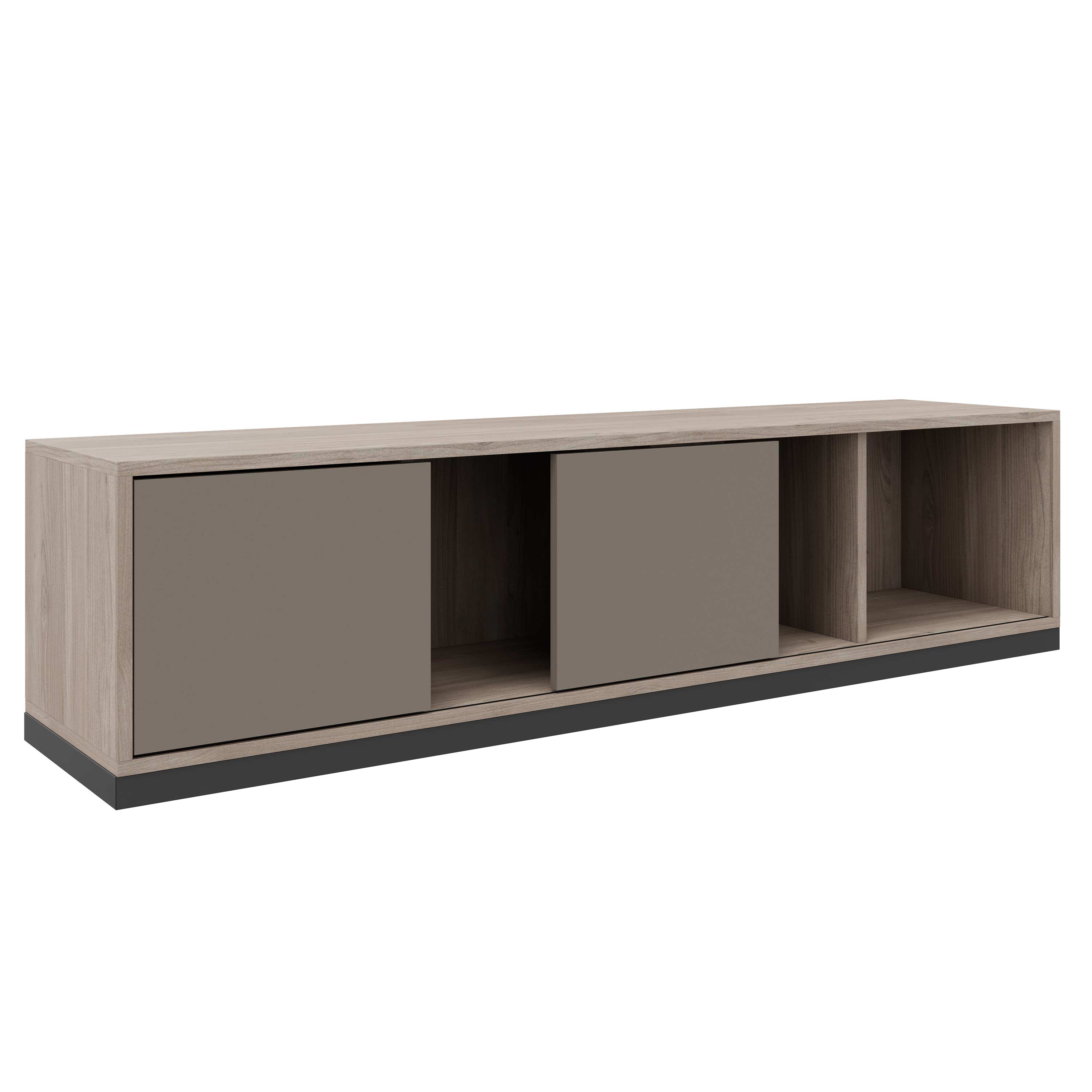 CHOICE Armoire de porte coulissante | 1 oh, 1600 x 410 mm, gris de chêne nord / gris cubanite - 2 Main Image