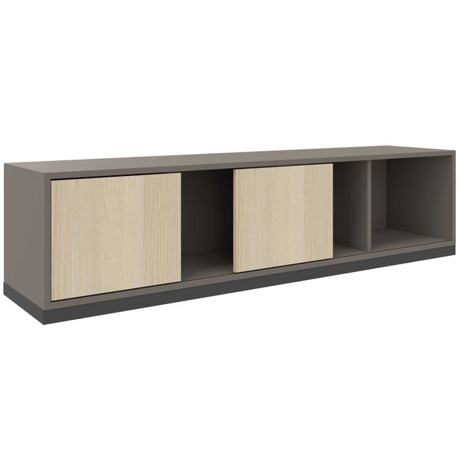 CHOICE Schiebetürenschrank | 1 OH, 1600 x 410 mm, Cubanitgrau / Sandesche