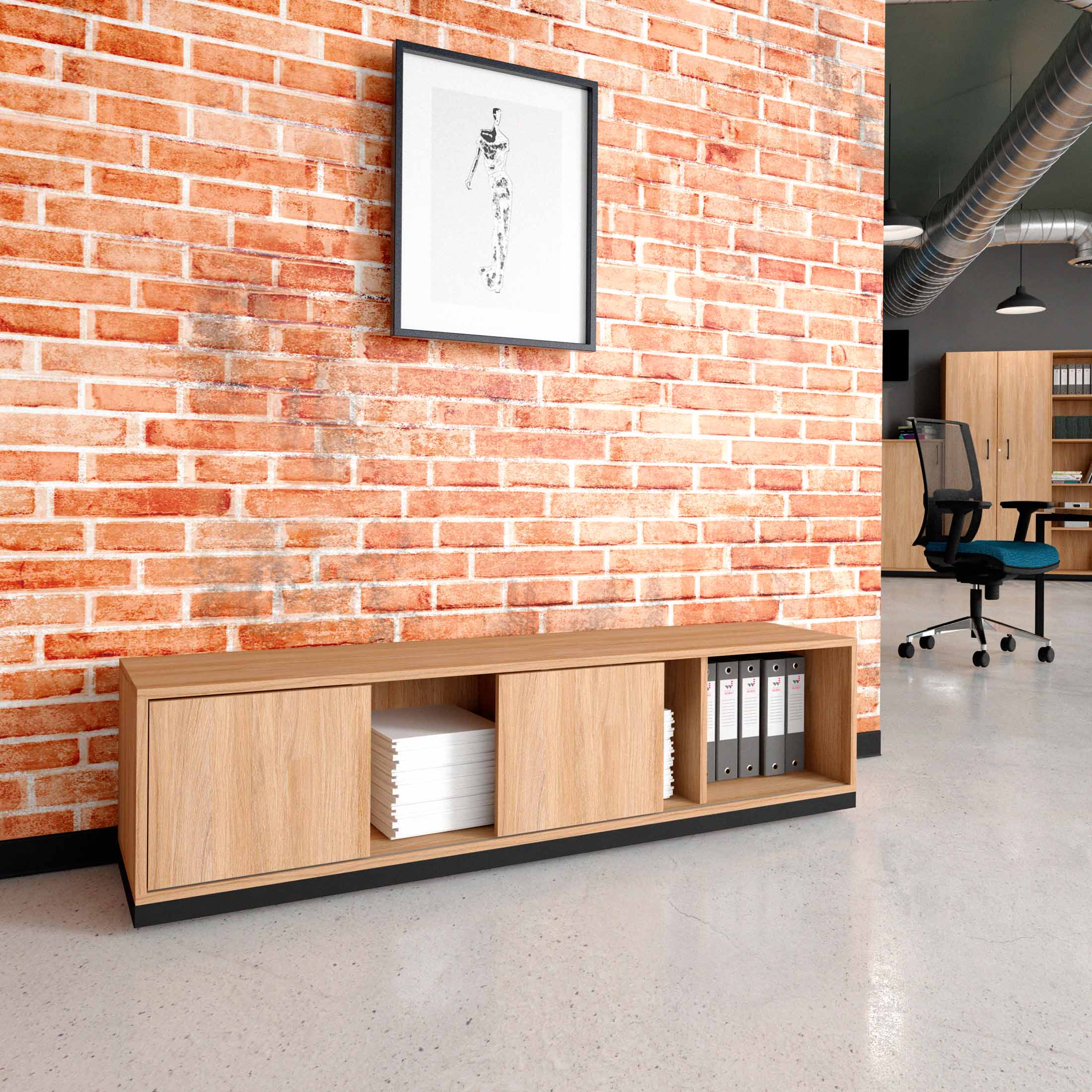 CHOICE Armoire de porte coulissante | 1 oh, 1600 x 410 mm, chêne ambre - 1 Main Image