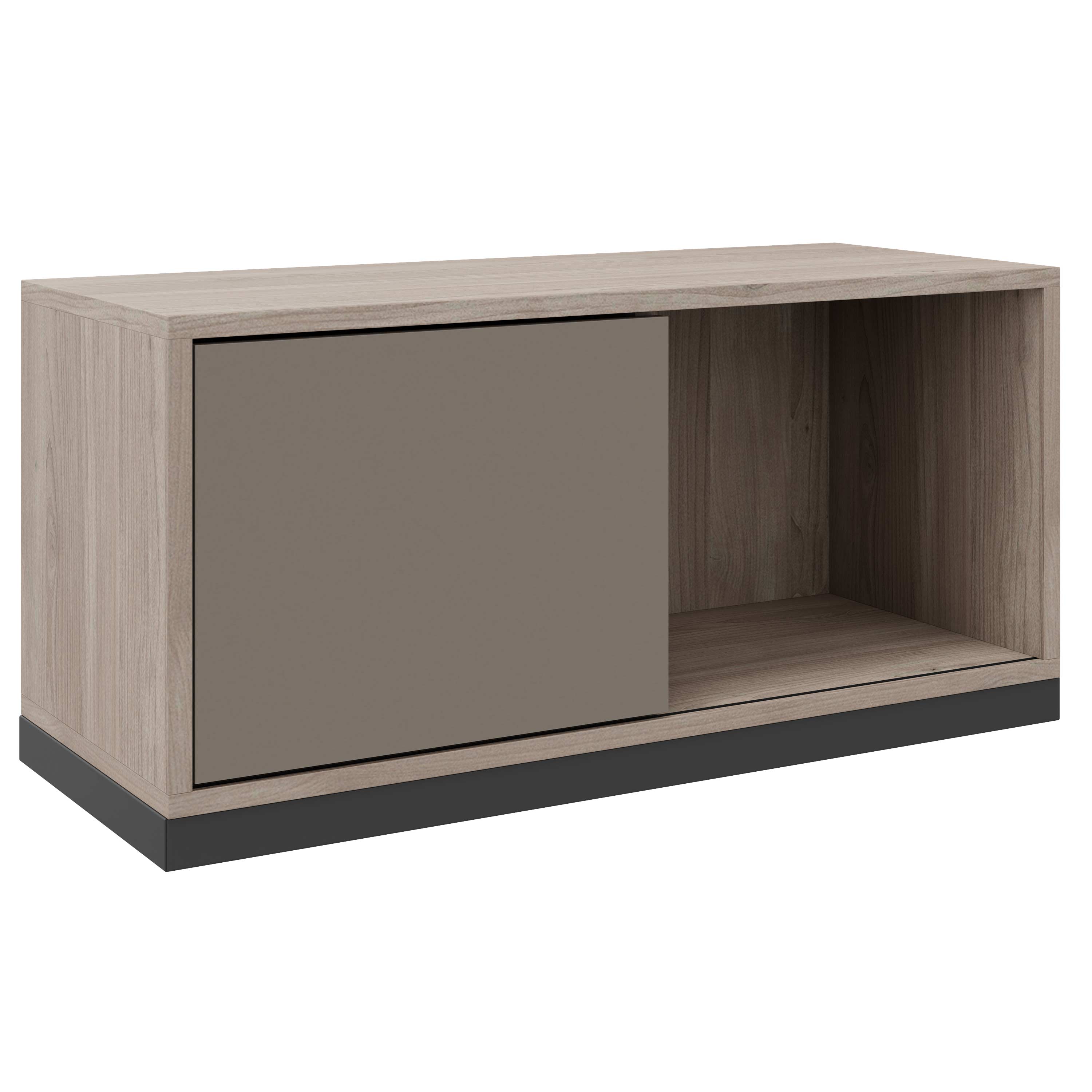 CHOICE Sliding door cabinet | 1 Oh, 800 x 410 mm, north oak gray / cubanite gray - 2 Main Image