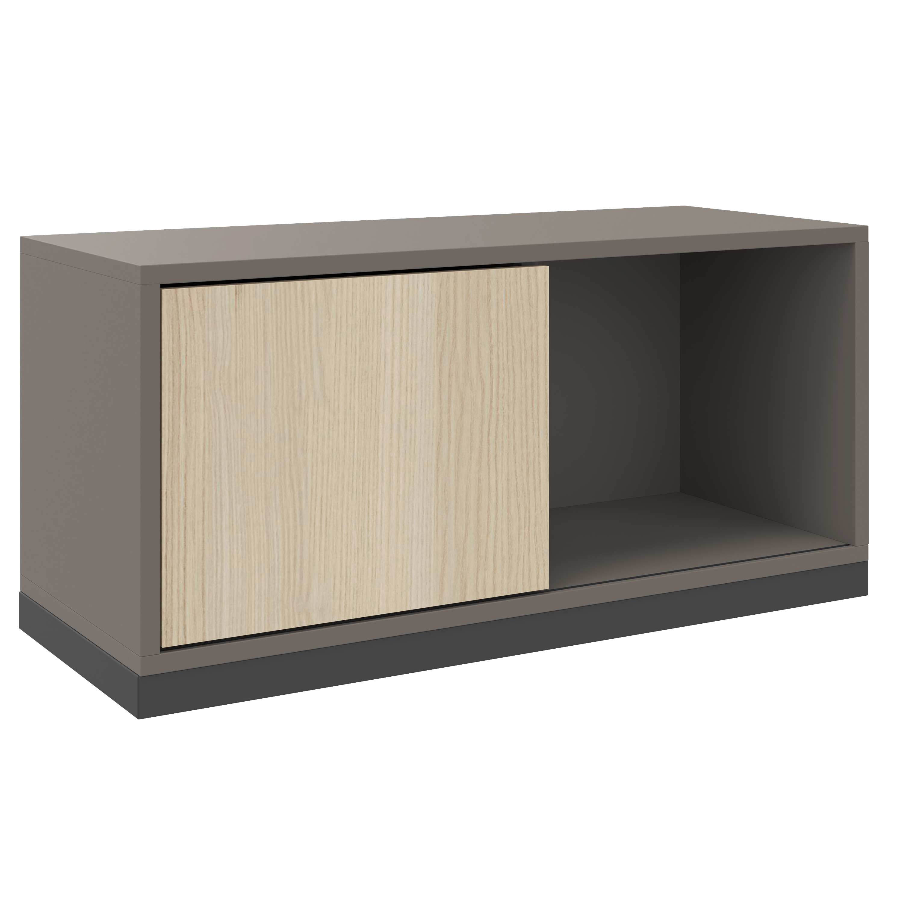 CHOICE Sliding door cabinet | 1 oh, 800 x 410 mm, cubanite gray / sand ash - 2 Main Image