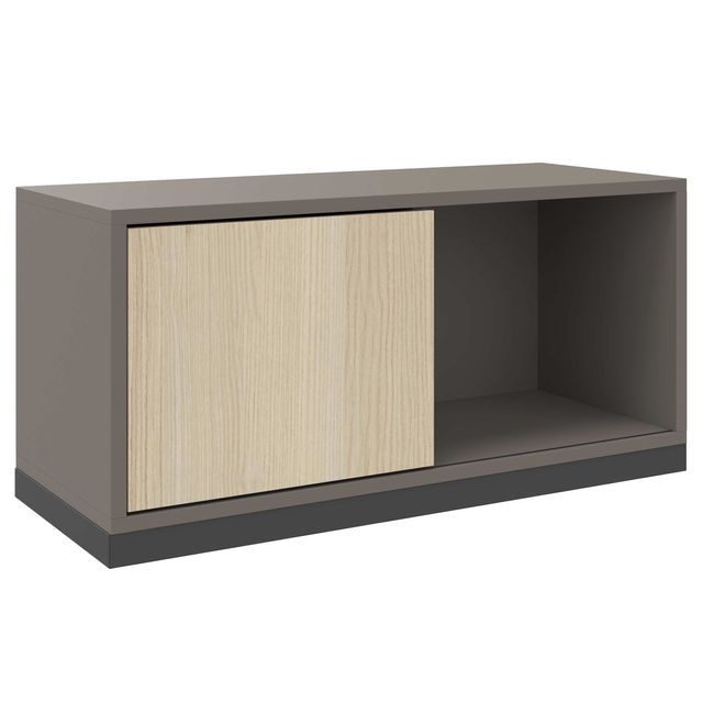 CHOICE Schiebetürenschrank | 1 OH, 800 x 410 mm, Cubanitgrau / Sandesche