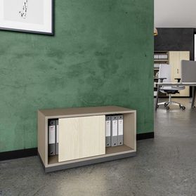 CHOICE Schiebetürenschrank | 1 OH, 800 x 410 mm, Cubanitgrau / Sandesche