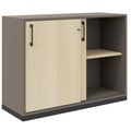 CHOICE Cabinet di porta scorrevole | 2 OH, 1000 x 760 mm, cubanite grigio / cenere di sabbia - 2 Thumbnail Image