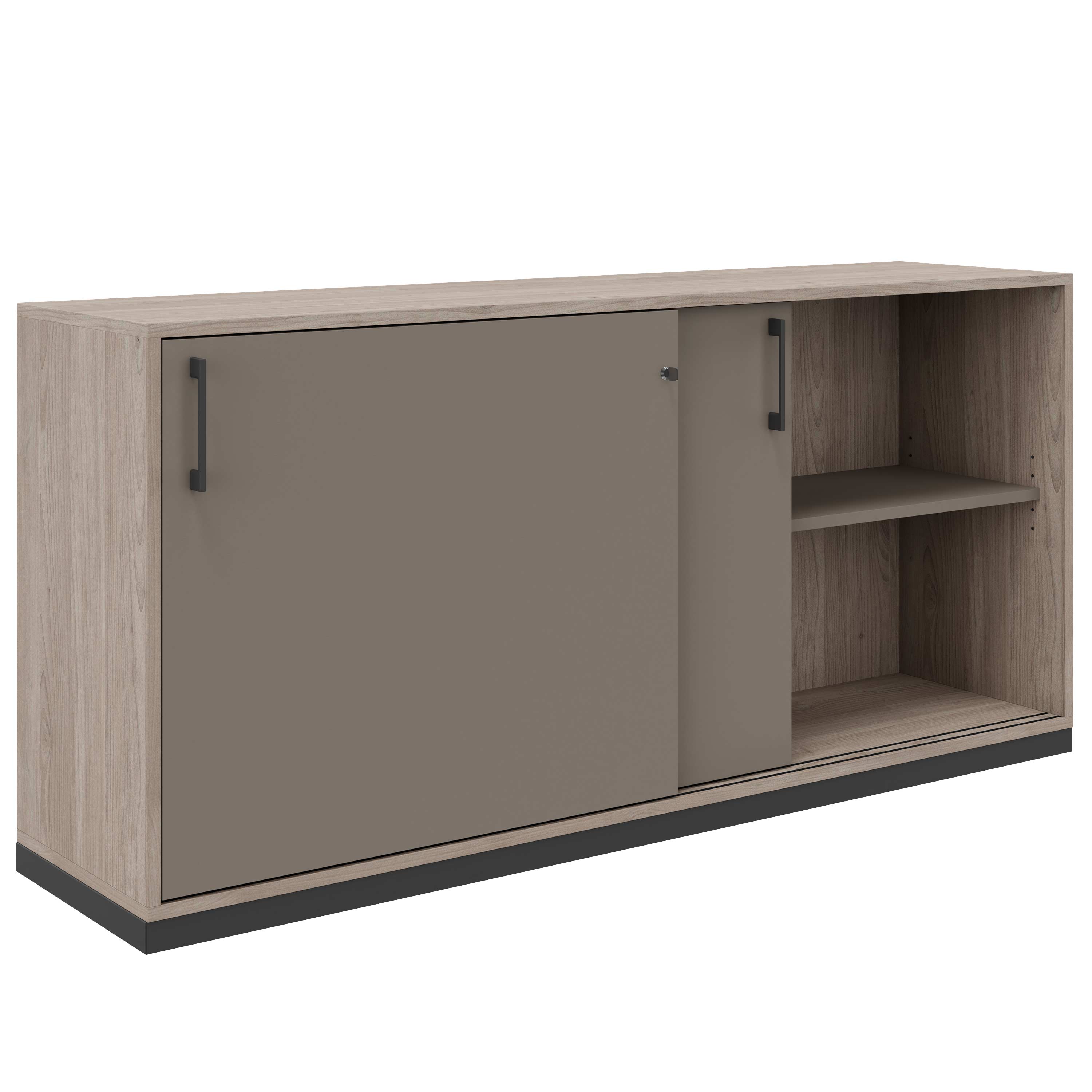 CHOICE Armoire de porte coulissante | 2 oh, 1600 x 760 mm, gris de chêne nord / cubanite gris - 2 Main Image