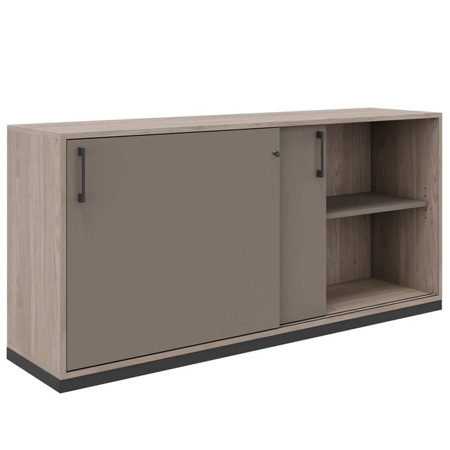 CHOICE Schiebetürenschrank | 2 OH, 1600 x 760 mm, Nordeiche grau / Cubanitgrau CHOICE Schiebetürenschrank | 2 OH, 1600 x 760 mm, Nordeiche grau / Cubanitgrau