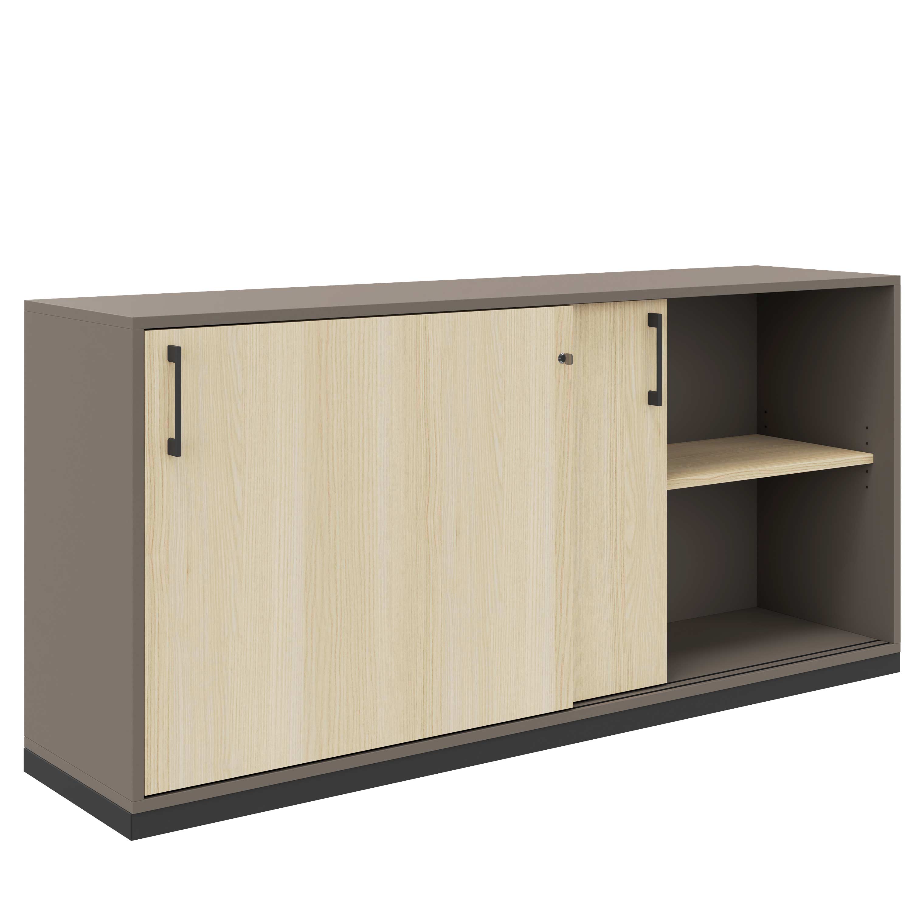 CHOICE Armoire de porte coulissante | 2 oh, 1600 x 760 mm, cendres gris / sable cubanite - 2 Main Image
