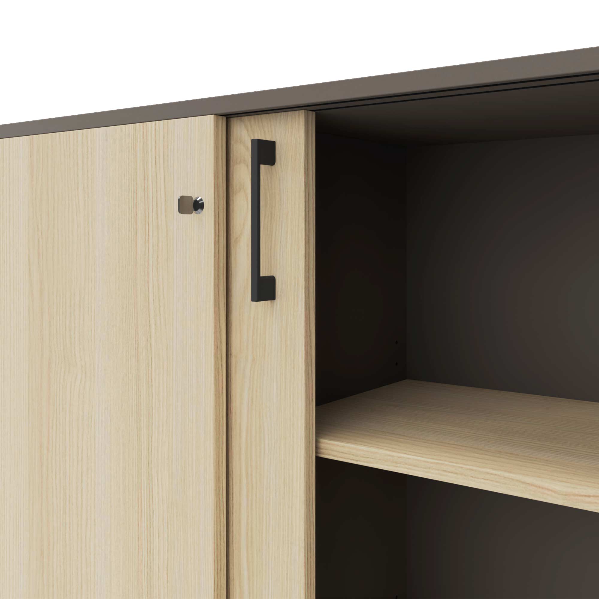 CHOICE Armoire de porte coulissante | 2 oh, 1600 x 760 mm, cendres gris / sable cubanite - 3 Main Image