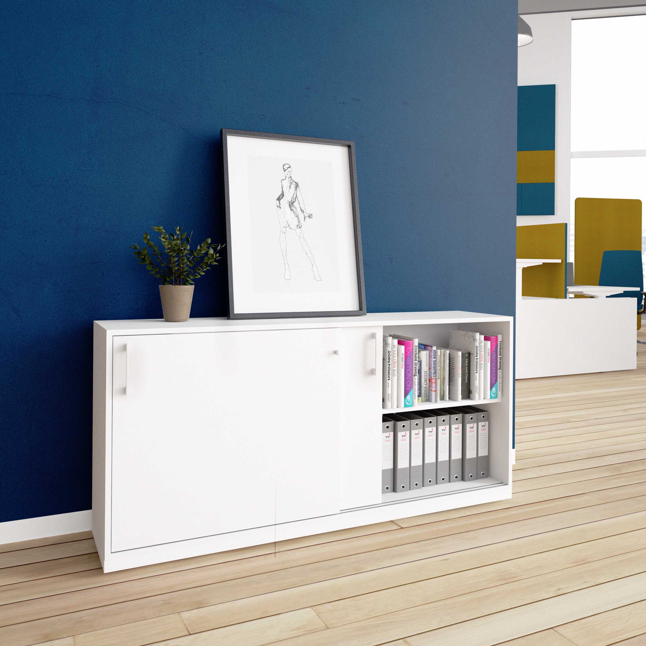 CHOICE Armoire de porte coulissante | 2 oh, 1600 x 760 mm, blanc - 1 Main Image
