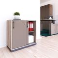 CHOICE sliding door wardrobe | 2 OH, 800 x 760 mm, Cubanite gray / Northern oak gray - 1 Thumbnail Image