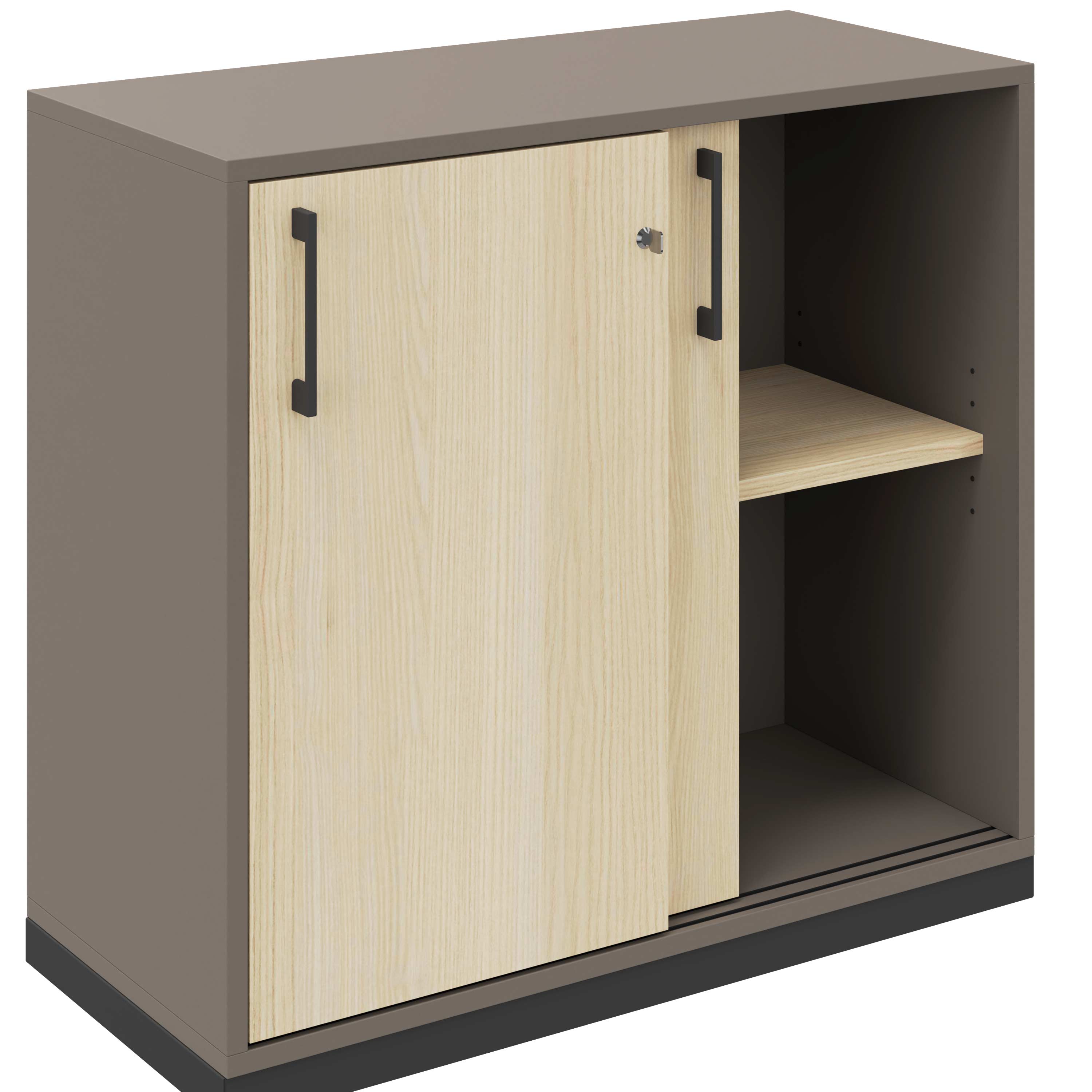 CHOICE sliding door wardrobe | 2 OH, 800 x 760 mm, cubanite gray / sand ash - 2 Main Image