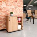 CHOICE sliding door wardrobe | 2 OH, 800 x 760 mm, amber oak - 1 Thumbnail Image