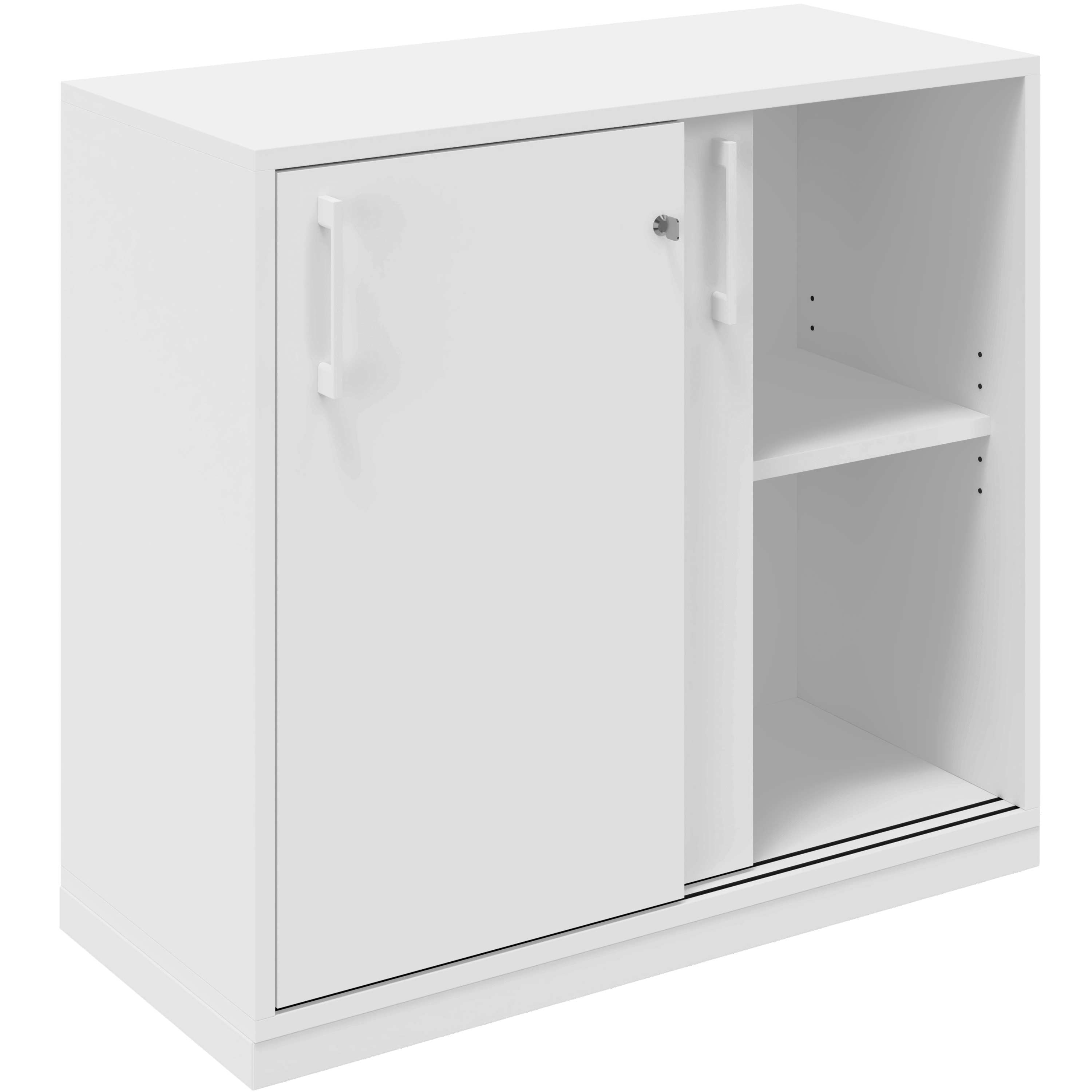CHOICE Sliding door cabinet | 2 Oh, 800 x 760 mm, white - 2 Main Image