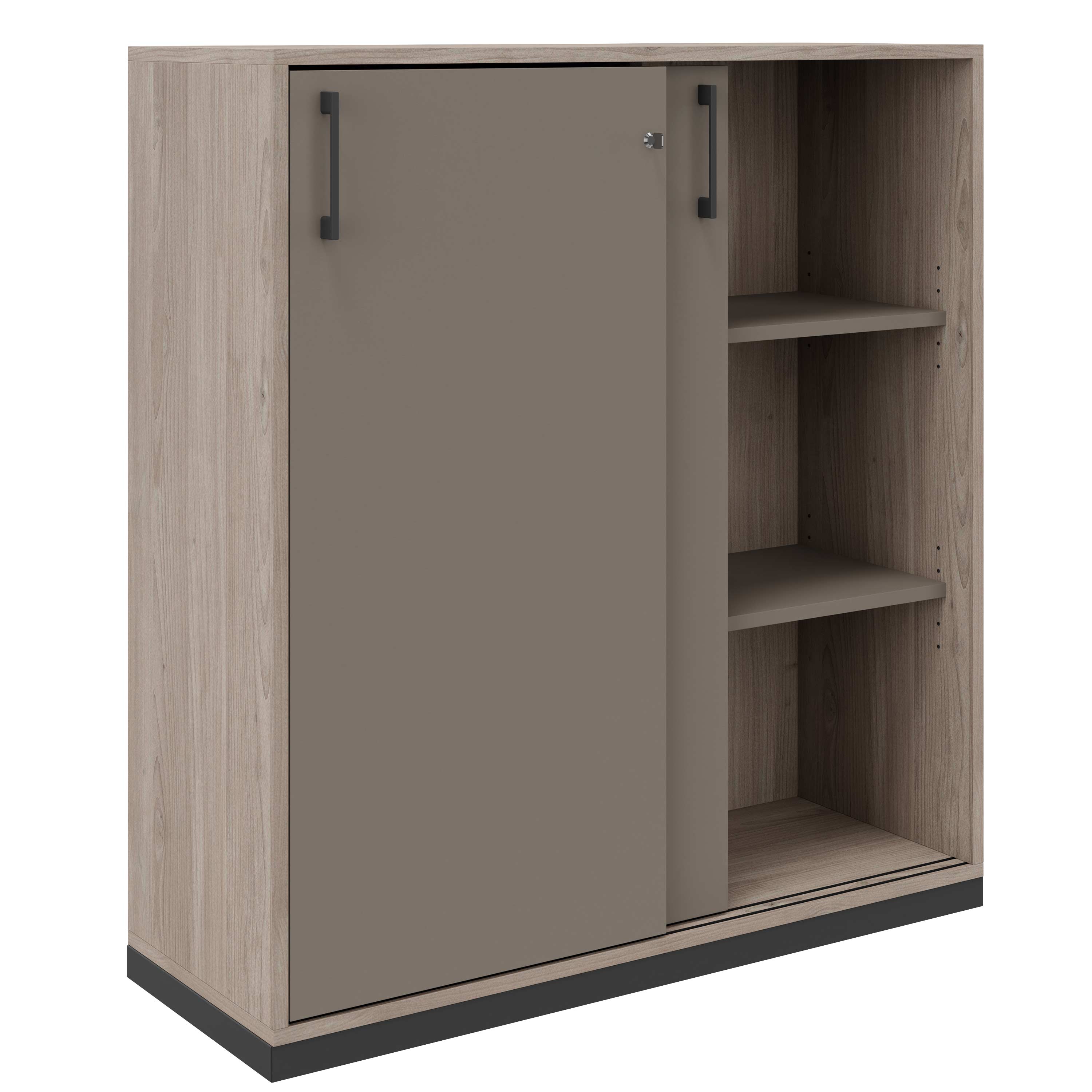 CHOICE sliding door wardrobe | 3 OH, 1000 x 1115 mm, northern oak gray / cubanite gray - 2 Main Image