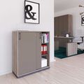 CHOICE sliding door wardrobe | 3 OH, 1000 x 1115 mm, northern oak gray / cubanite gray - 1 Thumbnail Image
