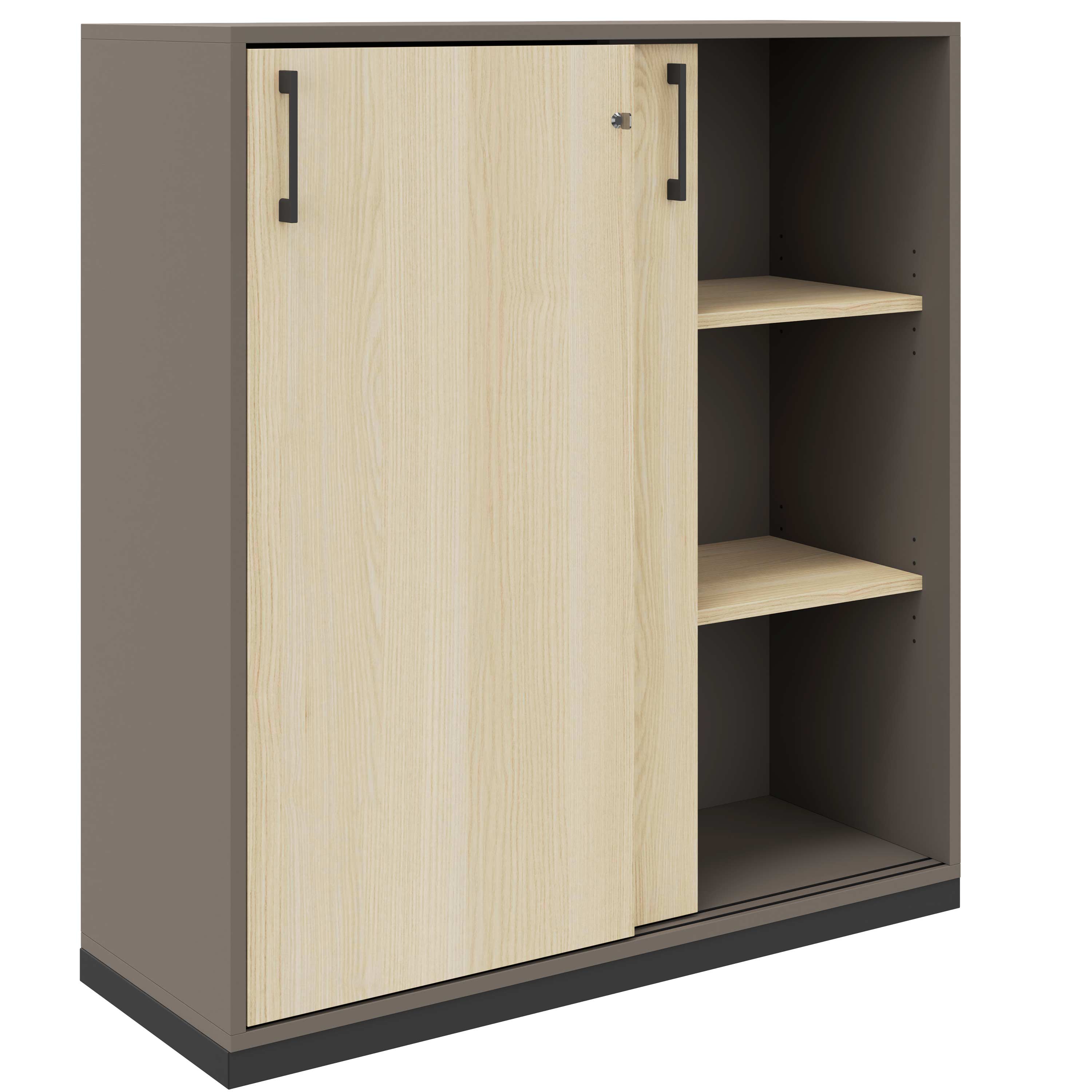 CHOICE sliding door wardrobe | 3 OH, 1000 x 1115 mm, cubanite gray / sand ash - 2 Main Image