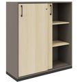 CHOICE sliding door wardrobe | 3 OH, 1000 x 1115 mm, cubanite gray / sand ash - 2 Thumbnail Image