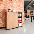 CHOICE sliding door wardrobe | 3 OH, 1200 x 1115 mm, amber oak - 1 Thumbnail Image