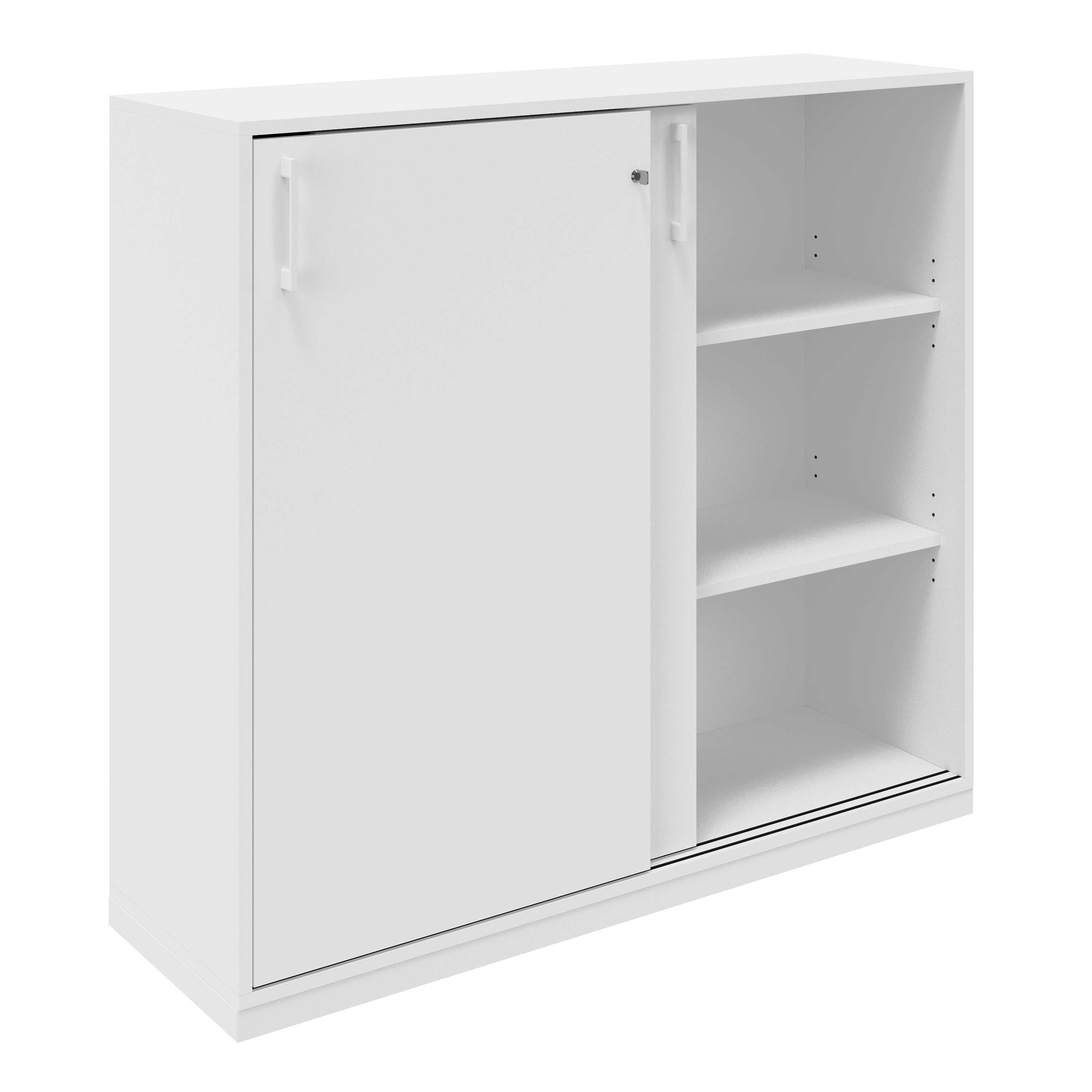 CHOICE Sliding door cabinet | 3 Oh, 1200 x 1115 mm, white - 2 Main Image