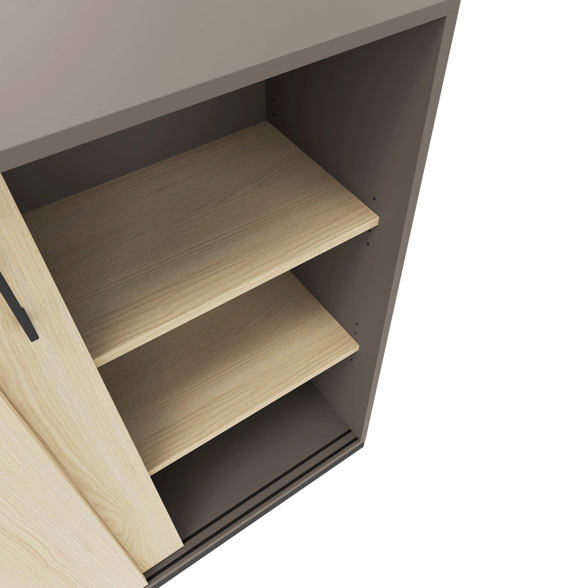 CHOICE Armoire de porte coulissante | 3 oh, 1600 x 1115 mm, cendres gris / sable cubanite - 3 Main Image